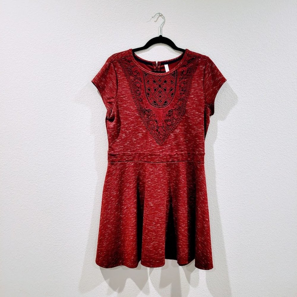 Xhilaration Maroon Boho Dress